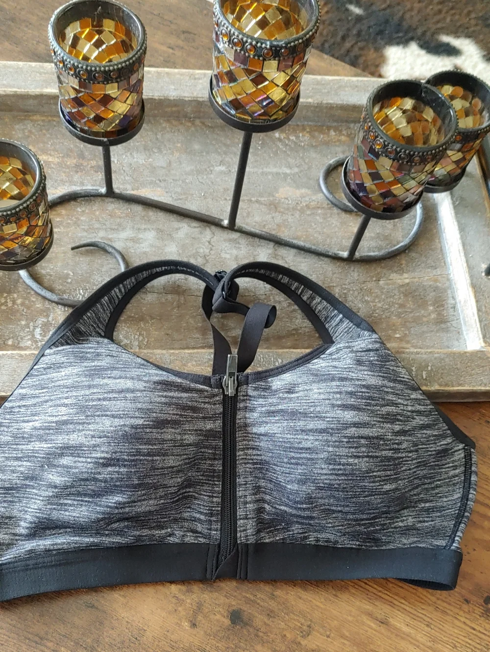Victoria's Secret Sport 36B Sexy Heatherd Grey Sports Bra Built In Bra